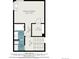 Layout showing the bedroom and bathroom with dimensions of the home at 5229 Nighthawk Pkwy, Brighton, CO 80601