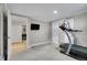 Finished basement with a gym area at 5668 S Rifle Ct, Centennial, CO 80015