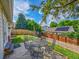 Inviting backyard with a stone patio and mature landscaping at 5319 E Davies Dr, Centennial, CO 80122
