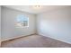 Serene bedroom with plush carpet, a large window offering neighborhood views, and neutral walls at 1018 Mcmurdo Cir, Castle Rock, CO 80108