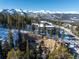 Aerial view of a new home construction site with mountain backdrop at 528 N Fuller Placer, Breckenridge, CO 80424