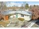 Aerial view of mid-century modern home and yard at 1488 S Fairfax St, Denver, CO 80222