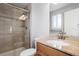 Bathroom with granite countertop and a large shower at 4122 S Andes Way, Aurora, CO 80013