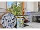 Stylish kitchen featuring a wine rack with glass of wine decoration and a scenic view at 11760 Baca Rd, Conifer, CO 80433