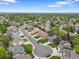 Overhead view of a quiet residential neighborhood with tree-lined streets and well-kept homes at 5554 S Ward Way, Littleton, CO 80127
