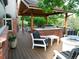 Outdoor deck with a built-in grill, fireplace, and comfortable seating for entertaining, perfect for relaxing with Gathering and friends at 10346 E Crestridge Ln, Englewood, CO 80111