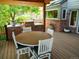 Outdoor deck featuring a dining table with seating and a built-in grill for outdoor cooking and entertaining at 10346 E Crestridge Ln, Englewood, CO 80111