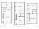Floorplan of the first and second floors featuring a kitchen, living room, bedrooms, and bathrooms at 1517 S Owens St # 9, Denver, CO 80232