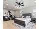 Well-lit bedroom featuring a ceiling fan, decorative rug, and stylish furnishings at 423 Rogers Way, Castle Rock, CO 80104
