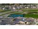 Aerial view of the neighborhood tennis courts, playground, and dog park at 423 Rogers Way, Castle Rock, CO 80104