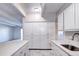 Kitchen featuring streamlined white cabinets, elegant quartz countertops, and great flow to the dining area at 130 N Pearl St # 1606, Denver, CO 80203