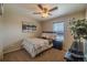 Cozy bedroom with carpet, natural light, and ceiling fan at 7312 Grady Cir, Castle Rock, CO 80108