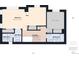 Floor plan of the home's third story showing the bedroom, bathrooms and the landing at 12912 Grant Cir # A, Thornton, CO 80241