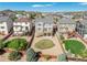Aerial view of homes showcasing backyard layouts and community setting at 7686 Grady Cir, Castle Rock, CO 80108