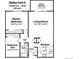 Unit floor plan showing the layout of a two bedroom, one bath apartment with a patio and kitchen at 13606 E Bates Ave # 102, Aurora, CO 80014