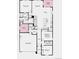 Floor plan showcasing the layout of the house, highlighting the primary suite and the two-car garage at 17105 W 92Nd Loop, Arvada, CO 80007