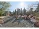 Backyard fire pit area featuring stone accents, gravel ground cover, and Adirondack chairs at 350 15Th St, Boulder, CO 80302