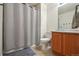 Cozy bathroom with shower, neutral tones, functional vanity, and practical layout at 371 Smith Cir, Erie, CO 80516