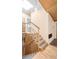 Carpeted staircase with modern wood railing at 3242 4Th St, Boulder, CO 80304
