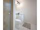 Modern bathroom featuring a glass shower and granite countertops at 7659 S Holland Way, Littleton, CO 80128