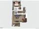 Floor plan showing the layout of the bedroom, bathroom, living room and stairs at 2815 S Locust St # F, Denver, CO 80222
