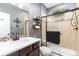 Well-appointed bathroom featuring a large glass shower, vanity with marble countertop, and modern fixtures at 2342 Hickory Pl, Erie, CO 80516