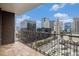 City view from this tiled balcony with wrought iron railing at 1020 15Th St # 15G, Denver, CO 80202