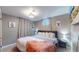 Inviting bedroom boasts a ceiling fan, natural light, and charming decor at 7081 Warren Dr, Denver, CO 80221