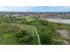 Aerial view of community park and trail near residential area at 11301 Vernon Way, Parker, CO 80134