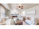 Inviting living room showcasing modern decor and an open layout to the kitchen at 11301 Vernon Way, Parker, CO 80134