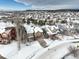 Aerial view of a residential neighborhood in winter at 3925 Broadview Pl, Castle Rock, CO 80109