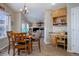 Cozy breakfast nook with a built-in desk and view to backyard at 3925 Broadview Pl, Castle Rock, CO 80109