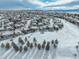 Expansive aerial view of a snow-covered neighborhood at 3925 Broadview Pl, Castle Rock, CO 80109