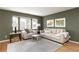 Comfortable living room with hardwood floors, neutral furniture, and abundant natural light at 6847 S Hill St, Littleton, CO 80120