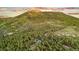 Picturesque aerial view of a secluded home nestled among dense trees, with a mountain range in the distance at 5090 S Perry Park, Sedalia, CO 80135