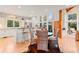 Bright dining area featuring white cabinets, stainless steel appliances and views to the deck at 5090 S Perry Park, Sedalia, CO 80135