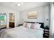 Spacious bedroom featuring a comfortable bed, stylish nightstands, and a bathroom attached at 4080 Adams St, Denver, CO 80216