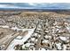 Wide aerial view of neighborhood, showcasing location at 1365 Gentry Pl, Castle Rock, CO 80104