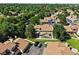 Aerial view of a community showcasing lush green trees and well-maintained homes in a neighborhood setting at 8422 Everett Way # C, Arvada, CO 80005