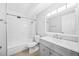 Bathroom with a shower-tub, a vanity sink, and modern fixtures at 610 S Alton Way # 7C, Denver, CO 80247