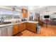 Bright kitchen with stainless steel appliances and an adjacent dining area offering mountain views at 17464 Crestview Ct, Monument, CO 80132