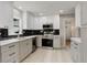 Modern kitchen with white cabinets, stainless steel appliances, and black backsplash at 1925 Syracuse St, Denver, CO 80220