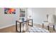 Bright office space with hardwood floors, desk, neutral chair and a colorful painting at 2659 Ash St, Denver, CO 80207