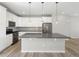 Bright kitchen features an island, modern appliances, sleek countertops, and ample white cabinetry at 3654 Penang Dr, Castle Rock, CO 80109