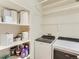 Convenient laundry room with shelving and washer/dryer hookups at 453 S Quay Street, Lakewood, CO 80226