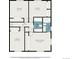 Upstairs floor plan featuring bedrooms and bathrooms with clear dimensions for layout and design at 92 Helena Cir, Littleton, CO 80124