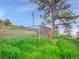 Backyard shed featuring fencing and natural surroundings, ideal for storage or hobby space at 6094 Pyrenees Trl, Golden, CO 80403