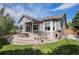 An outdoor space with a fire pit, grilling station, and ample seating for entertaining at 7696 S Hudson Way, Centennial, CO 80122