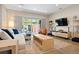 Bright living room with large sliding glass doors, hardwood floors, and contemporary decor at 3103 S Cherokee St, Englewood, CO 80110