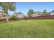 Backyard featuring a well-maintained lawn and a wooden fence for privacy at 11029 Grouse Ct, Parker, CO 80134